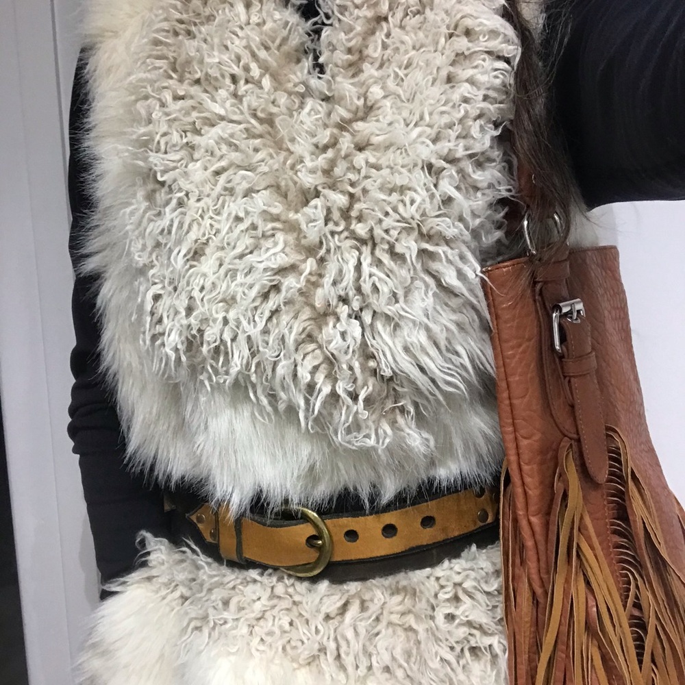 H & M Faux Fur Wooly Vest size Med/Large